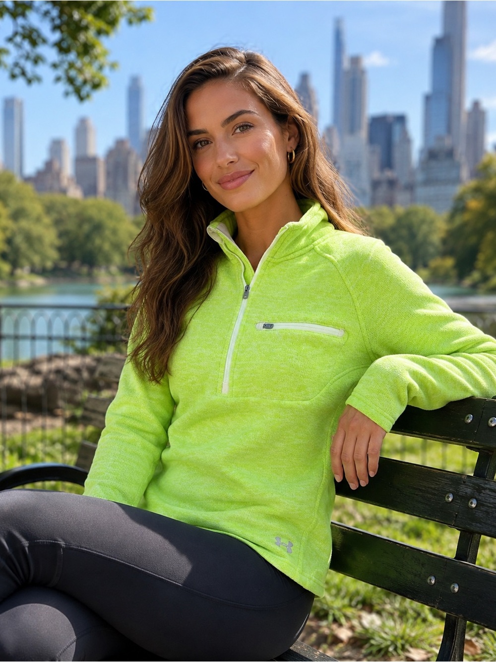 Under Armour Women’s XL Bright Lime Green 1/4 Zip Pullover